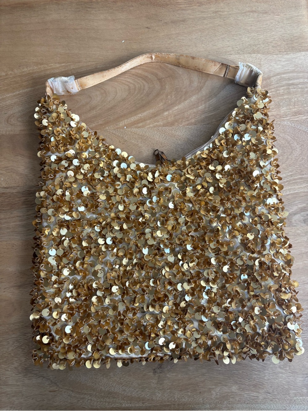 Gold Sequin Shoulder Bag - Elegant Women’s Evening Bag - Picture 2 of 7